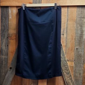 Black midi pencil skirt